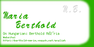 maria berthold business card